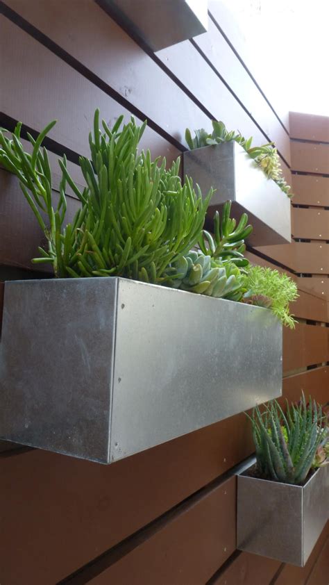 metal wall planter boxes|planter box with galvanized metal.